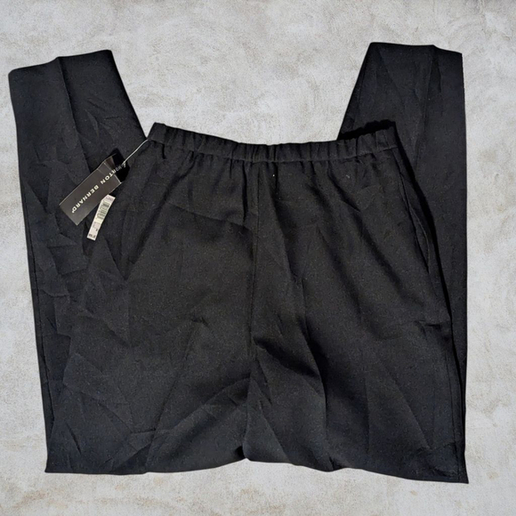 MORTON BERNARD | NWT 90s Vintage Black Polyester Trousers Size 10 - Picture 6 of 11